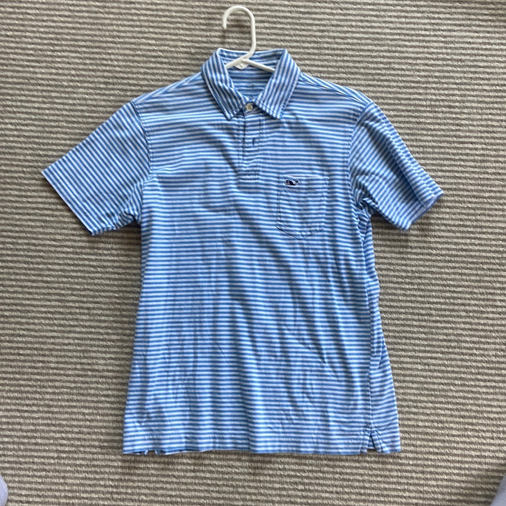 Boys vineyard vines cotton polo - blue stripe